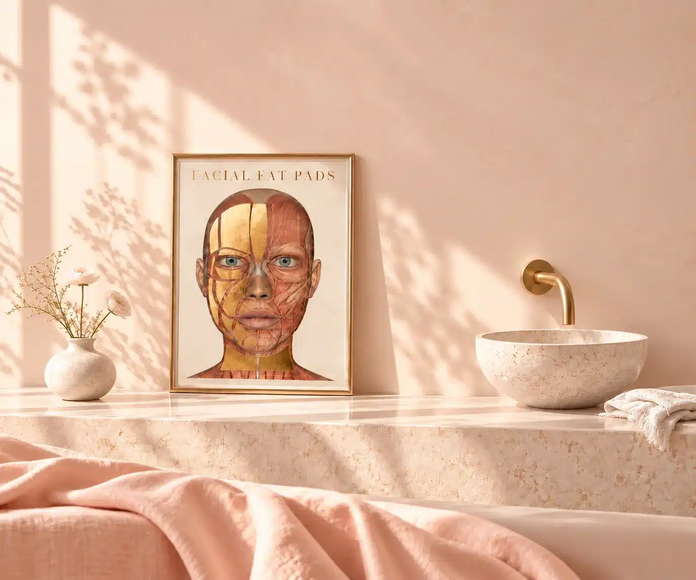 Facial anatomy chart in the treatment room